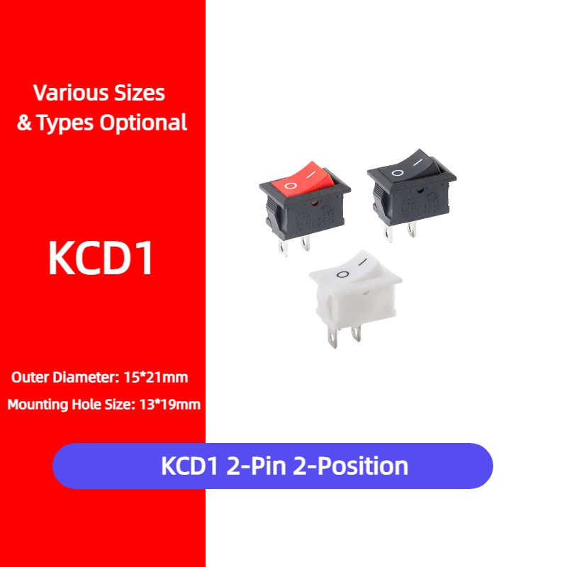 Diy Boat Electronics - 5 Buah KCD1 2Pin 21*15mm Saklar