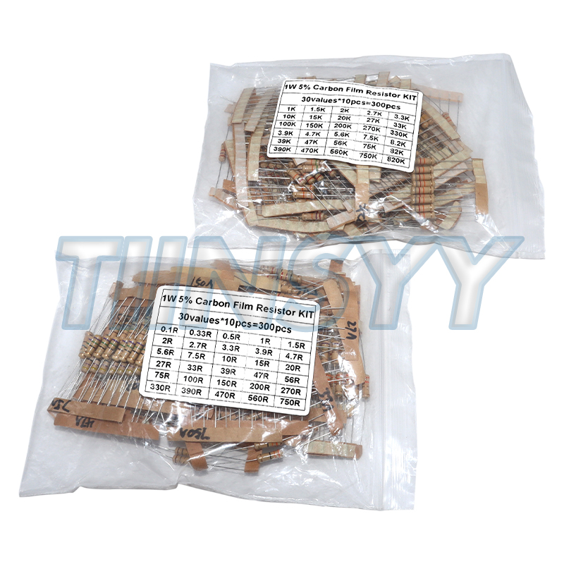 Diy Electronics Components Kit - 300PCS Kit Resistor 1W 5% Karbon
