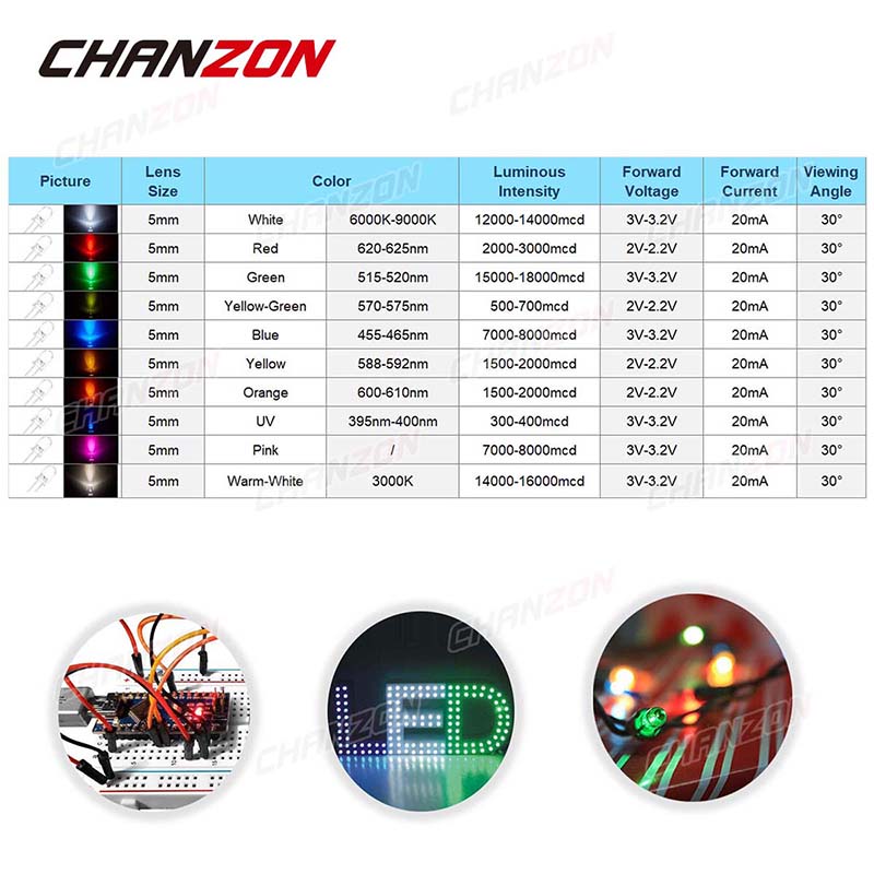 100 buah 5mm Set Diode LED cah - Hobby Diy Electronics Kit ulasan dan harga